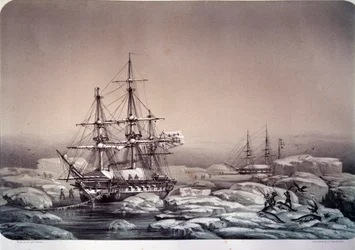 Expeditions in Antarctica (southern pole): the ship “Astrolabe” (new name of the “Shell”) by Jules Dumont d