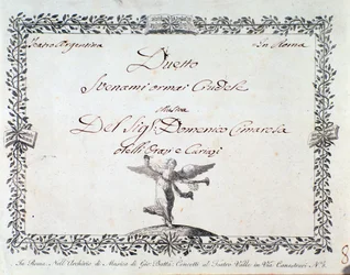 First Page of the Musical Score of Svenami ormai crudele, in Gli Orazi e i Curiazi by Domenico Cimarosa