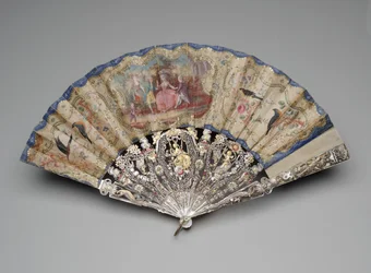 Folding fan with a courting scene, c.1770-80