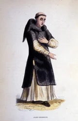 Former Benedictine. Engraving from an album on religious orders, Paris