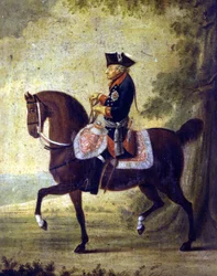 Frederick the Great, King of Prussia (1712 - 1786). Bottom on the frame of the painting is written “... Berlin 1776. Museo del Risorgimento. Milan