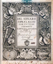 Frontispiece of Del Sonare Sopra il Basso