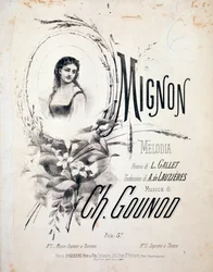 Frontispiece of Mignon, Melody by Charles Gounod