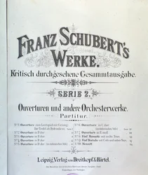 Frontispiece of Musical Score of Various Overtures by Franz Schubert