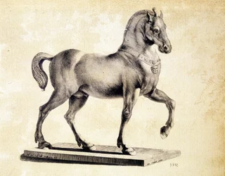 Horse of the Basilica of San Marco in Venice - Engraving