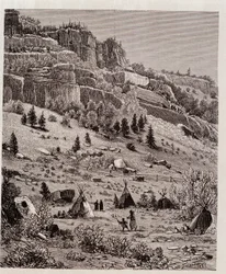 Indian encampment in the Kaibab Forest, USA - in 