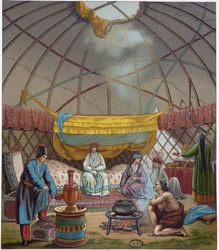 Kalmouk in their yurt