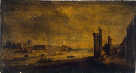 Hôtel de Nevers, the Tower of Nesle, the Grande Galerie and the Louvre, seen from the Pont-Neuf, circa 1640