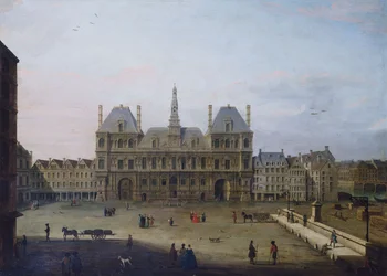 Hôtel de Ville and Place de Grève, circa 1720, present-day 4th arrondissement, between 1715 and 1725