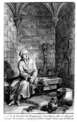 Le Provost de Beaumont, Secretary of the Clergy of France, Captive for 22 Years at the Bastille (anonymous engraving)