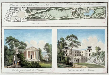 Map of the Garden and House of Pierre Augustin Caron de Beaumarchais
