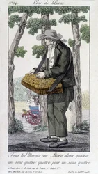 Merchant of Chestnuts with Sugar - in "Cris de Paris", early 19th century