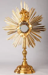 Monstrance. Vermeil, Diamonds, Fake Jewellery with Statue God the Father (Dieu le Père). 18th Century
