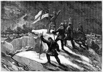 North Pole: British shippers at the closest place to the Pole - from Nares Georges S., A Voyage to the Polar Sea, Paris: Hachette
