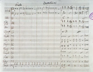 Page of the sheet music for Die Entfuhrung aus dem Serail, opera by Mozart, Lichtenthal version