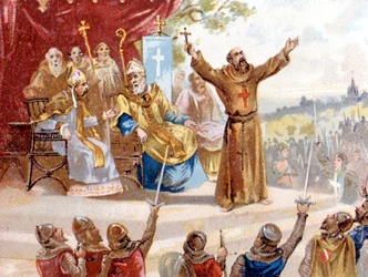 Peter the Hermit preaching the Crusade