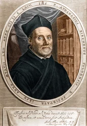Portrait of Athanasius Kircher, Jesuit, Orientalist and German scholar - Engraving 18th century