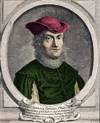 Portrait of Baruch Spinoza (1632-1677), Dutch philosopher. Also known as Bento de Espinosa or Benedictus de Spinoza or Benoit de Spinoza. Engraving of the 18th century
