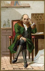 Portrait of Benjamin Franklin (1706 - 1790), American politician, memorialist, pamphletarian and physicist
