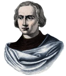 Portrait of Christopher Columbus (1451-1506) - Engraving of the 19th century