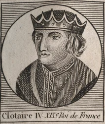 Portrait of Clothaire IV (ca. 685-719), King of the Franks of Austrasia from 717 to 719 - engraving from “Instruction sur l