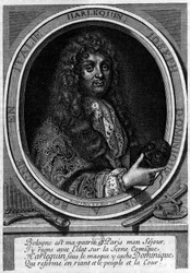 Portrait of Dominique (Domenico Giuseppe) Biancolelli (1640-1688) actor, he created the character of Harlequin (Arlechino) that he performed. He was part of the troupe that Mazarin brought to Paris in 1660 to the Comedie-Italiana.