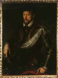 Portrait of Gaspard de Coligny (1519-1572), Admiral of France. Anonymous painting 16th century