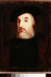 Portrait of Hernan Cortes, Spanish conquistador of Mexico