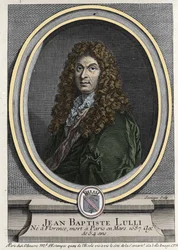 Portrait of Jean Baptiste Lully (Giovanni Battista Lulli) (1632-1687), French composer of Italian origin. Engraving of the 19th century.