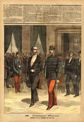 Portrait of Jean Casimir-Perrier (1847-1907), new president of the Chamber of Deputies. Engraving in 