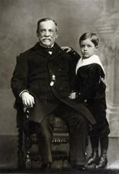 Portrait of Louis Pasteur (1822 - 1895) and His Grandson Louis Pasteur Vallery-Radot in 1893