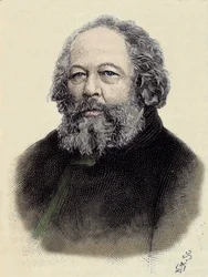 Portrait of Mikhail Aleksandrovich Bakunin, Russian Anarchist