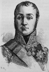 Portrait of Nicolas Oudinot, Duke of Reggio (1767 - 1847). Engraving from 
