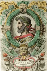 Portrait of Odoacer (Odovacar), leader of the Herules allied to the Huns and minister of Attila (435-493). Engraving of the 18th century