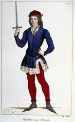 Portrait of Pierre, Count of Alençon. Engraving of 1830