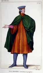 Portrait of Pierre Rogiers, troubadour and juggler of the 12th century.