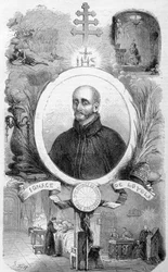 Portrait of Saint Ignatius of Loyola, founder of the Society of Jesus (1491-1556), in "History of the Popes" by Maurice Lachâtre, undated, 19th century