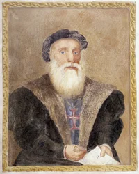 Portrait of Vasco de Gama - in The Life of Prince Henri of Portugal Surnamed the Navigator by Richard Henri Major
