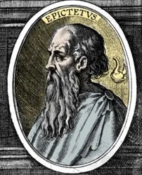 Portrait of the philosopher Epictetus (Epictetus or Epiktetos) (around 50 - 125/130) of the Stoic school.