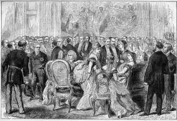Reception of President Adolphe Thiers at the Elysee Palace in January 1873
