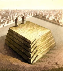 Representation of Tenochtitlan, Former Aztec Capital Conquered by Hernan Cortes in 1521