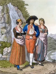 Representation of Vaudois with Their Clothes (circa 1820)