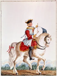Representation of a French Musketeer from the Period of Louis XV