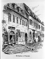 Representation of the house where George Frederick Handel was born.