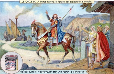 Round Table Cycle (5): Perceval Goes in Search of Adventures, Liebig Chromolithography, 19th Century