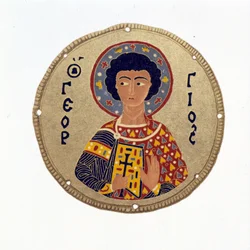 Saint George - in History and monuments of Byzantine enamels by N. Kondakow. Chromolithography 1892.