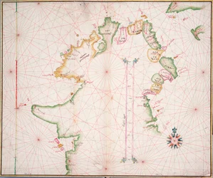 Sea chart of the north coast of Ireland, c.1600