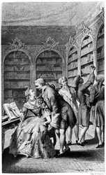 Seduction Scene in a Library in the 18th Century