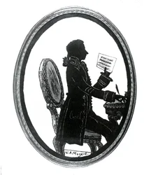 Silhouette of the composer Wolfgang Amadeus Mozart