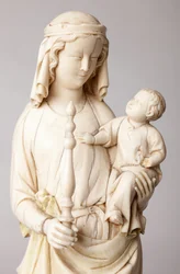 Statue. Madonna and Child. Gift of Mgr Cantineau, dean of the cathedral chapter. 13th century. (detail)